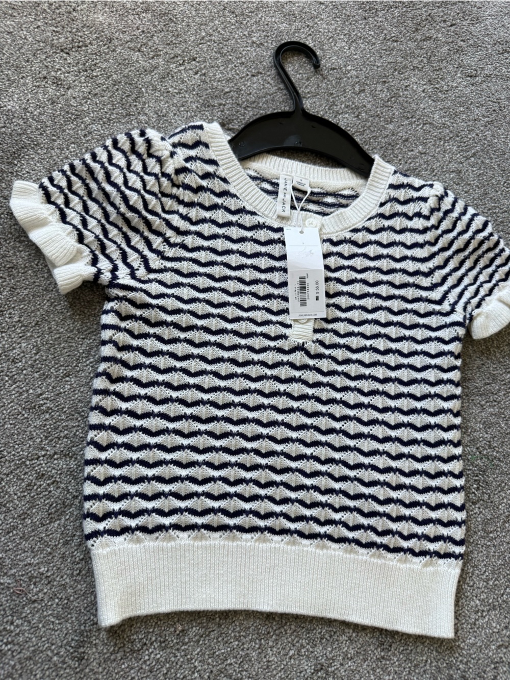 Janie and Jack Cream & Navy Knit Shorts